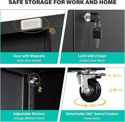 SISESOL Wide & Deep Metal Storage Cabinet - Image 6