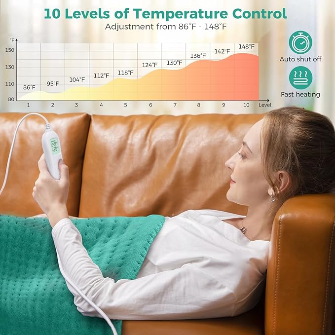NOWWISH Heating Pad for Back Pain Relief & Period Cramps, 12x24 Inches Electric - Image 3