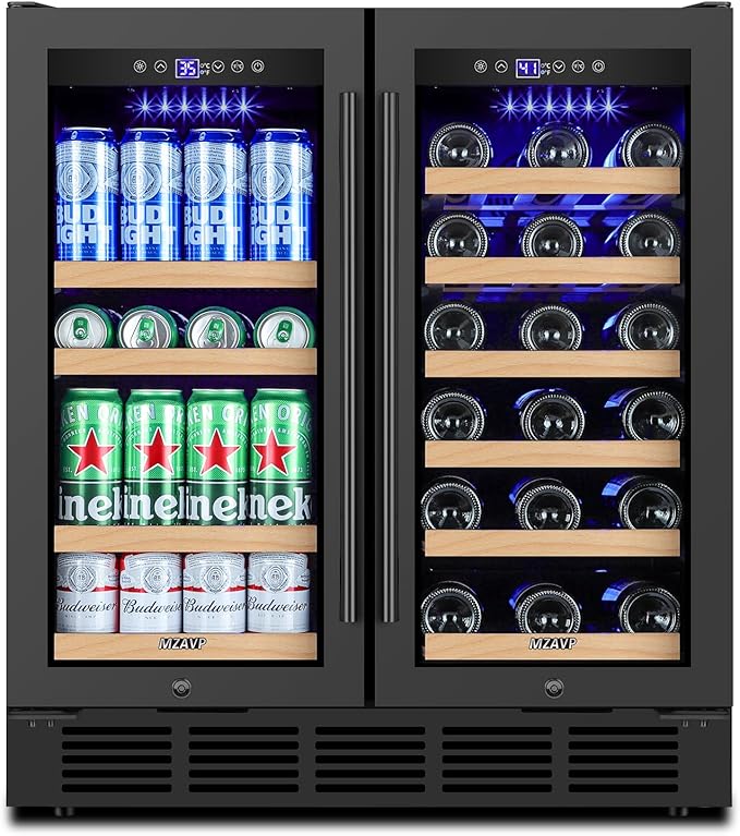 30 Inch Wine and Beverage Refrigerator, Dual Zone Wine Beverage Cooler by MZAVP