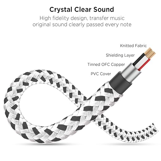 DUKABEL Headphone Splitter, Knitted 3.5mm Audio Splitter TRS 3-Pole Aux - Image 6