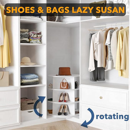 SpaceAid 3 Tier Rotating Shoe Rack Tower, Spinning Shoe Display Lazy Susan - Image 4