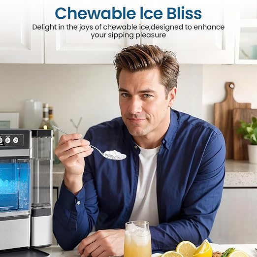 Chewable Crunchable Countertop Nugget Ice Maker，with Side Water Tank, 41 Lbs in - Image 3