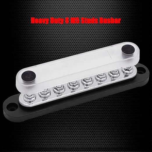 8 x M5 Studs Power Distribution Block Bus Bar 12V, Ampper 5.9" HD 120A Marine - Image 2