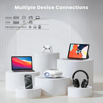 HOMPOW Mini Projector with Two -Way Bluetooth, Portable Projector - Image 5