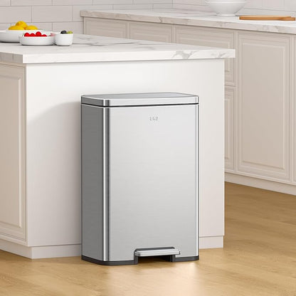 EKO Madison Brushed Stainless 25L+20L Dual Compartment Step Trash Can - Image 3