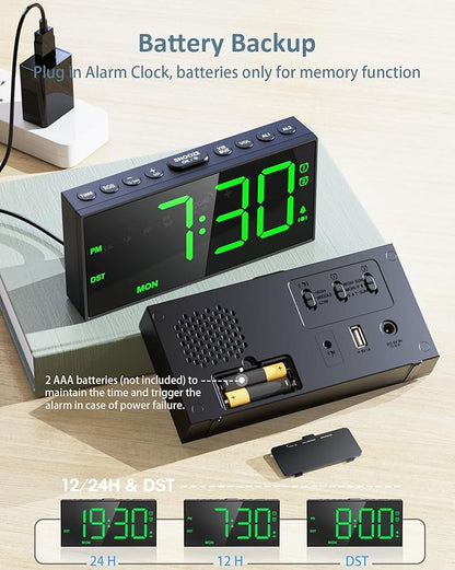 Loud Alarm Clock for Heavy Sleepers, RGB Vibrating Alarm Clock - Image 7