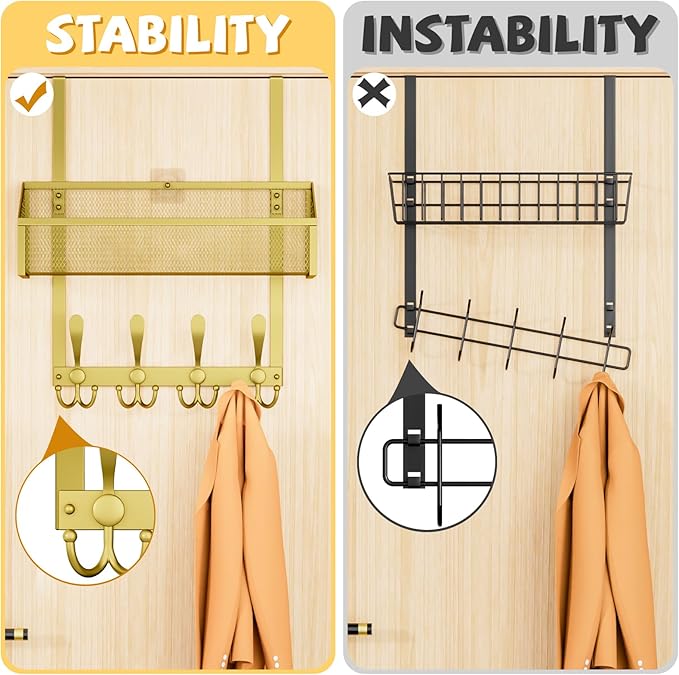 Kaiferty Over The Door Hooks Organizer, Coat Rack Over The Door Storage Hanger - Image 3