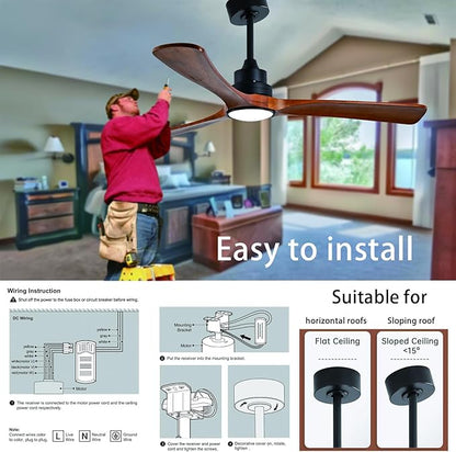 Gaizw 42 inch Ceiling Fan with Light and Remote Control, 3 Blades Ceiling Fans - Image 6