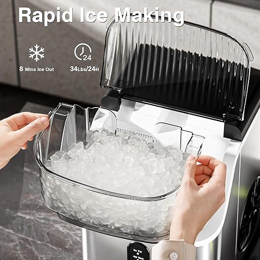 Antarctic Star Nugget Ice Maker Countertop, Chewable Nugget Ice Machine - Image 5