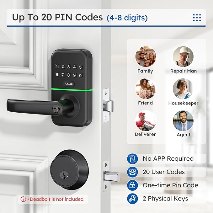 Smart Door Handle Lock with Keypad: Kucacci Keyless Entry Digital Knob - Image 2