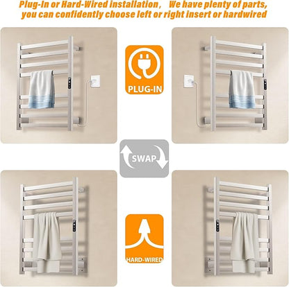 Towel Warmer Brushed Heated Towel Rack - Image 3