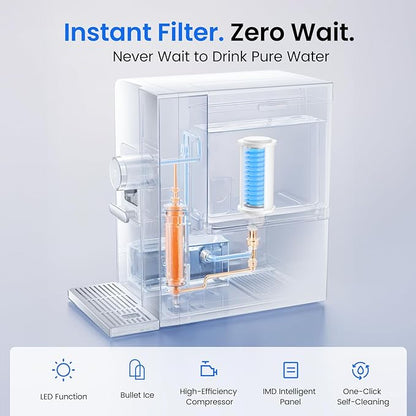 lce Maker Water Filter Dispenser, 3 in1 Countertop Instant Hot & Cold Water -7 - Image 7