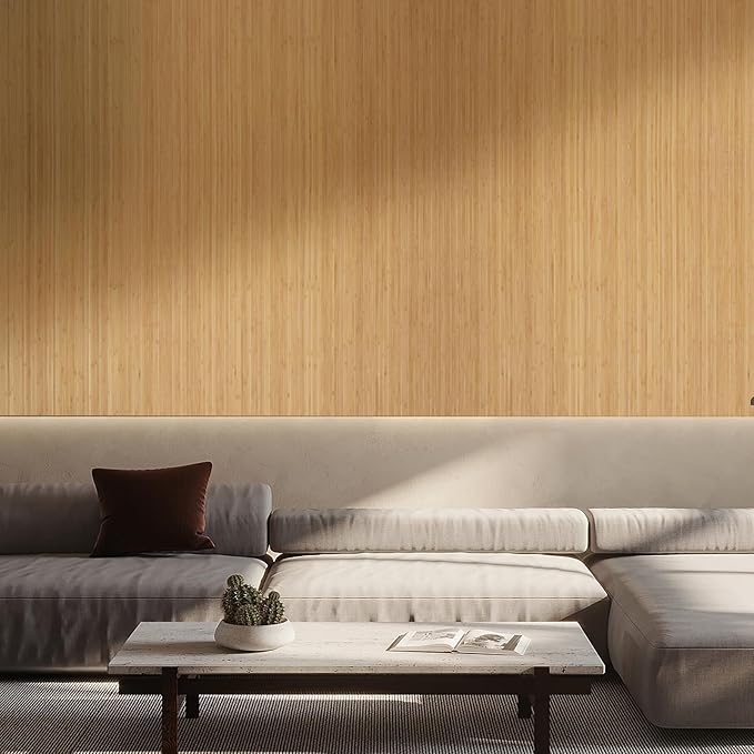 OUZUGIE 1 Pack 96x48 Inch Natural Bamboo Wall Panel – Twinned Carbides Pole - Image 9