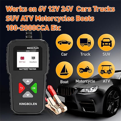 KINGBOLEN BM550 Plus 6V-24V 100-2000 CCA Car Battery Tester, Voltage Waveform - Image 7