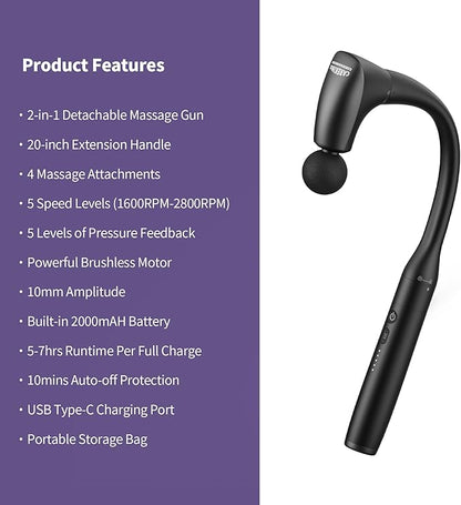 CAREKING 2-in-1 Detachable Muscle Massage Gun Deep Tissue - Image 9