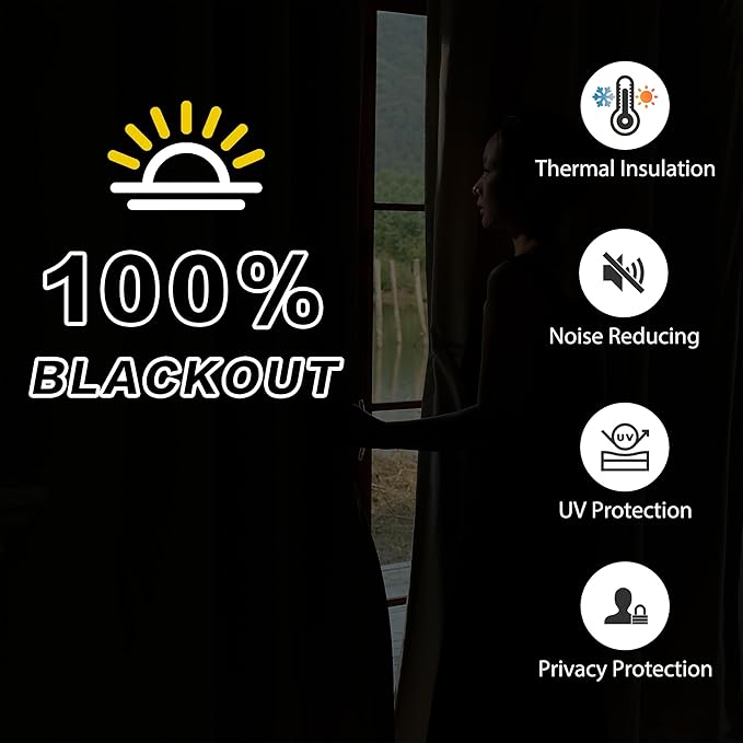 Soundproof 3 Layers Heavy Curtains Full Blackout Thermal Insulating Curtains - Image 5