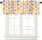 Cute 70s Flower Valance, Abstract Vintage Groovy Daisy Floral Cartoon Pink Blue Orange Flowers Print Blackout Window Curtain for Kids Girls Boys Bedroom Livingroom, 54x18inch