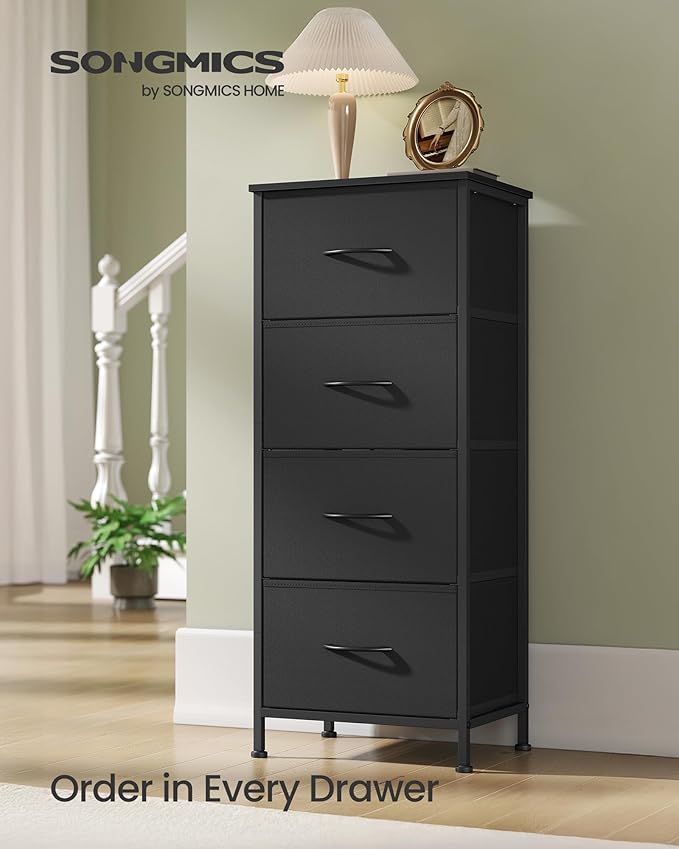SONGMICS Dresser for Bedroom, Chest of Drawers, 4 Non-Woven Fabric Drawers - Image 3