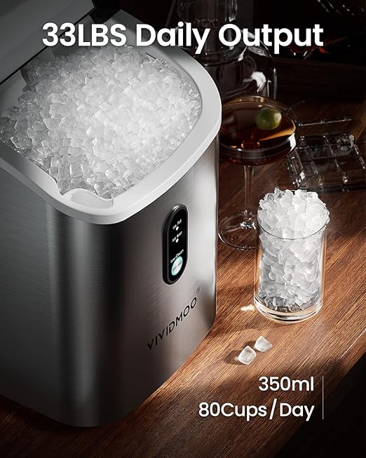 Nugget Ice Maker Countertop, 34lbs/24H Pebble Ice Machine, Self-Cleaning Sonic - Image 4