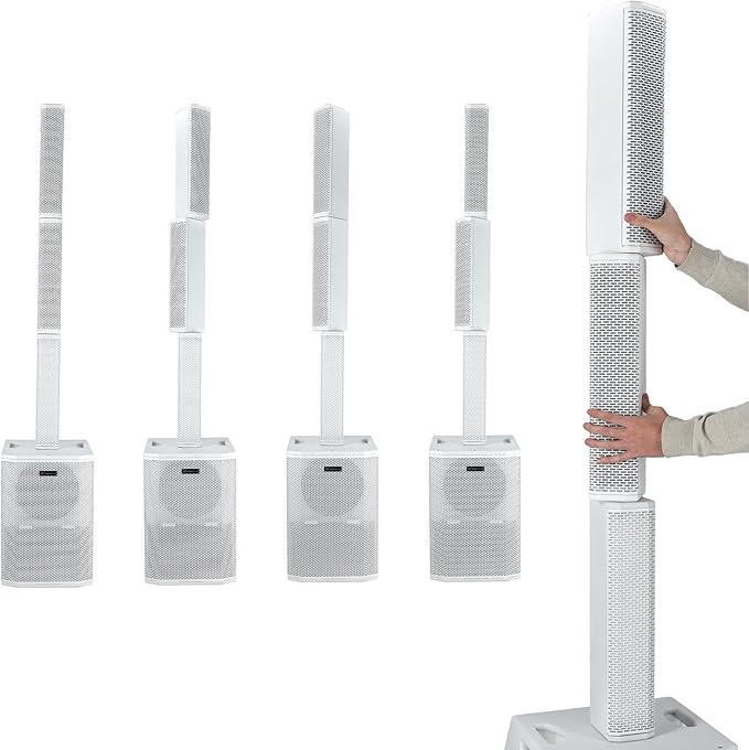 Rockville TITAN ARRAY SYSTEM White, 3200W Powered Column Array Speaker System - Image 3