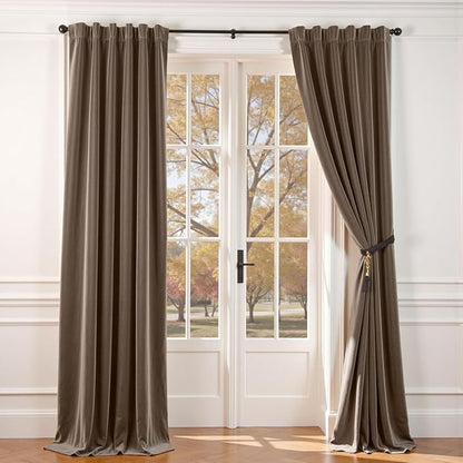Lazzzy Velvet Blackout Extra Long Curtains Thermal Insulated Room Window Drapes by Lazzzy