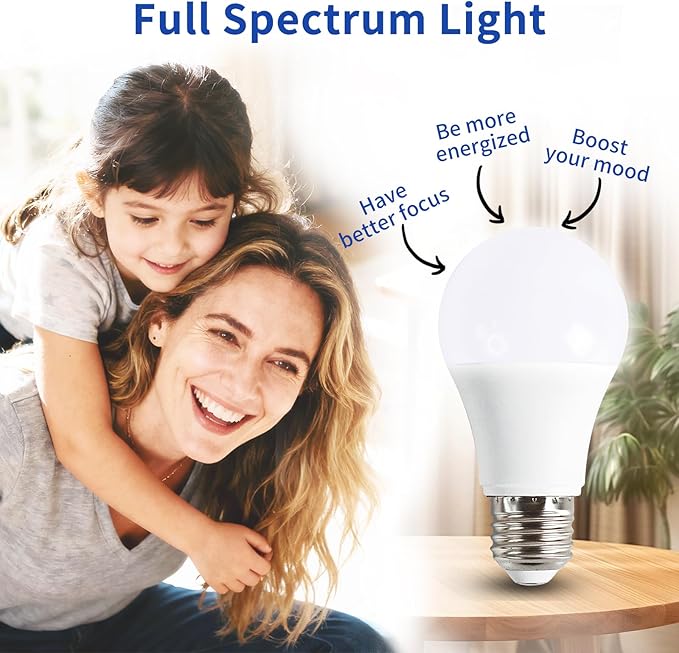 LQ BSDERA 4PK Full Spectrum Light Bulbs, 6000K Natural Light That Mimic Sunlight - Image 2