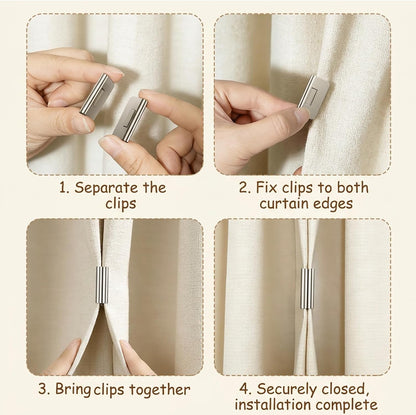 10 Pcs 5 Pairs 2026 New Magnetic Curtain Clips, Curtain Clips to Hold Curtains Closed, Curtain Magnets Closure for Home Decor, Set of 10 Magnetic Curtain Holders