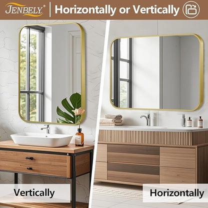 20x30 Inch Gold Mirror, Framed Rectangle Mirror - Image 6