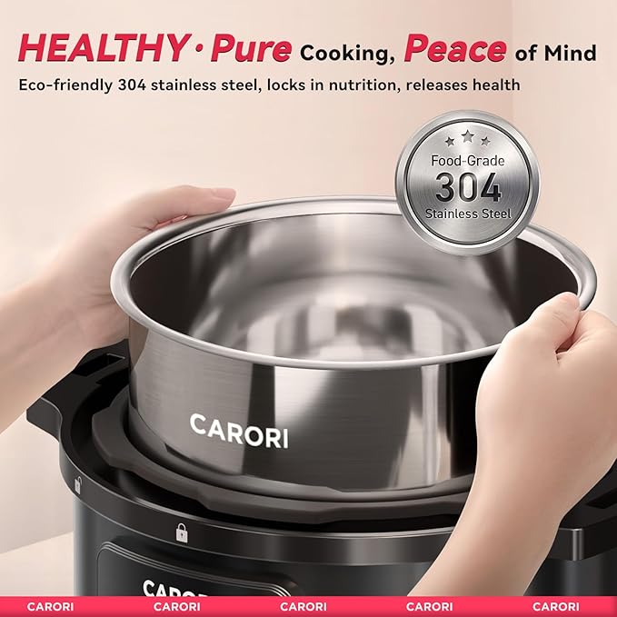 1200W 12-in-1 Electric Pressure Cooker 8Qt, Stainless Steel Pressure Cooker - Image 4