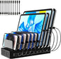 RISWOJOR Charging Station for Multiple Devices, 100W 10 Ports Charging Dock by RISWOJOR