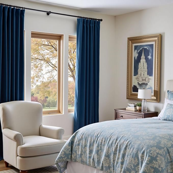 Lazzzy Velvet Blackout Extra Long Curtains Thermal Insulated Room Window Drapes - Image 6