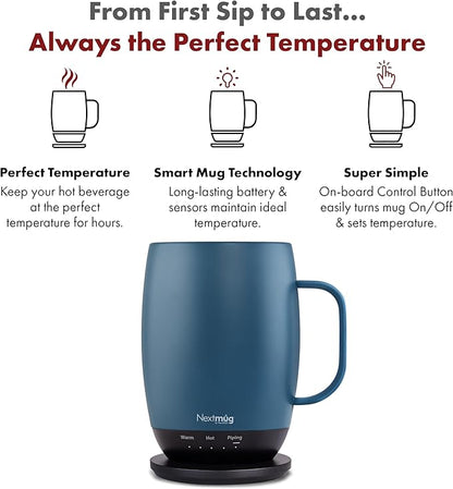 Nextmug Plus Temperature-Controlled, Self-Heating Mug – No App, Long-Lasting - Image 2