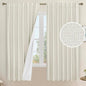 LAMIT Natural 100% Blackout Linen Curtains, 63 Inches Linen Textured Thermal by LAMIT