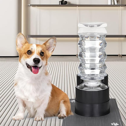 RIZZARI Large Water Dispenser for Dogs: 8L Raised Black Auto-Refill Stainless - Image 7