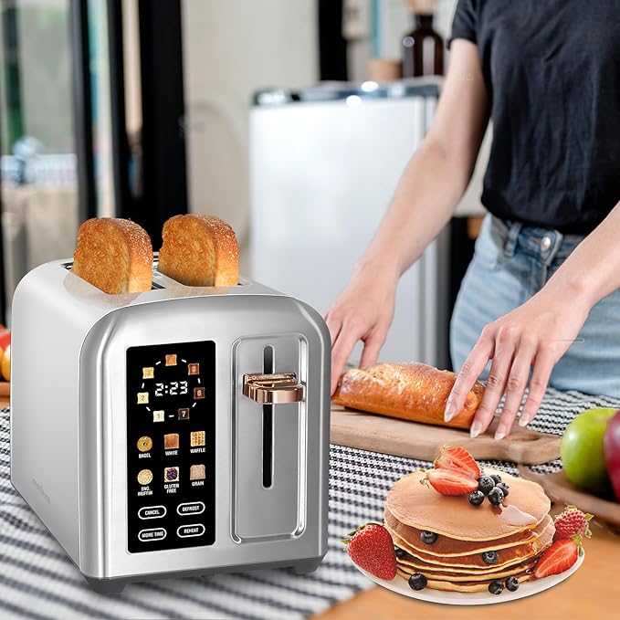 SEEDEEM Toaster 2 Slice, Full Touch Control Stainless Toaster, LCD Display - Image 7
