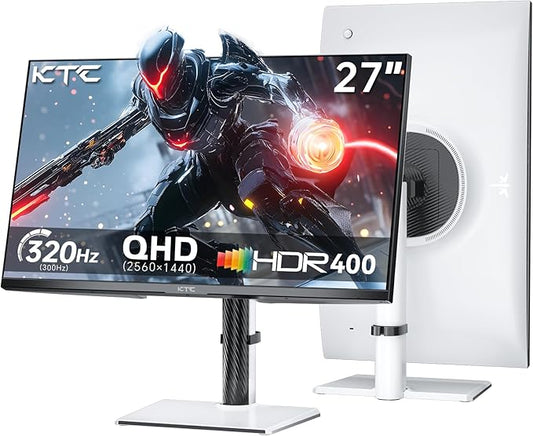 KTC 27 Inch White Gaming Monitor 300Hz/320Hz, QHD 1440P Fast IPS Computer by KTC