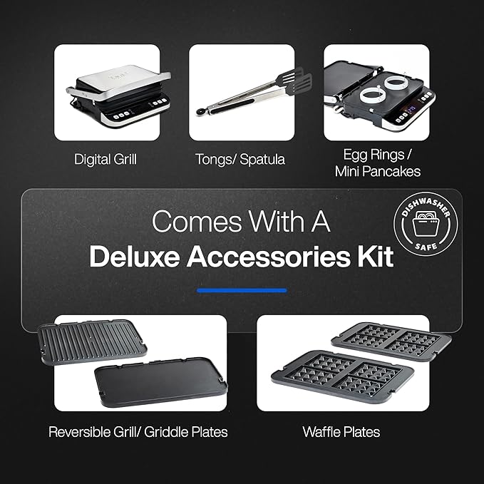 Yedi Total Package 6-in-1 Digital Indoor Grill, Waffle Maker, Panini Press - Image 4