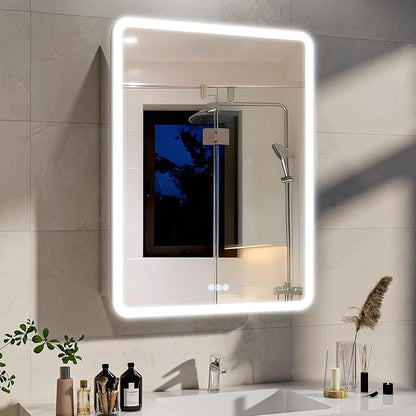 BEAUTYPEAK 24 x 32 LED Bathroom Medicine Cabinet Mirror, Adjustable Shelves by BEAUTYPEAK