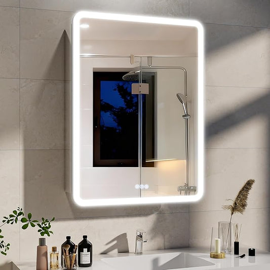 BEAUTYPEAK 24 x 32 LED Bathroom Medicine Cabinet Mirror, Adjustable Shelves by BEAUTYPEAK