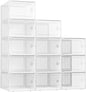 Kuject XX-Large Shoe Storage Boxes Organizers Clear Plastic Stackable 12 Pack by Kuject