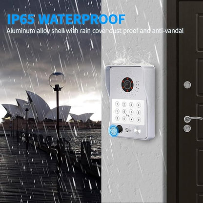 Wired Video Door Phone Apartment Intercom System, 7 Inch Touch Monitor - Image 5