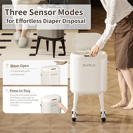 MRBIN Metal Slim Bathroom Motion Sensor Trash Can - Image 2