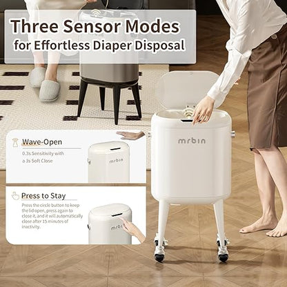 MRBIN Metal Slim Bathroom Motion Sensor Trash Can - Image 2