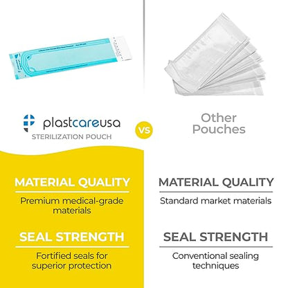 200 2.25 x 9 Sterilization Pouches, Sterilizer Autoclave Bags - Image 3