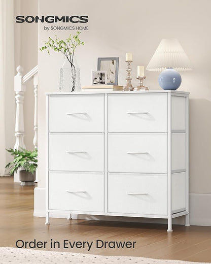 SONGMICS Dresser for Bedroom, Chest of Drawers, TV Stand, 6 Non-Woven Fabric - Image 3