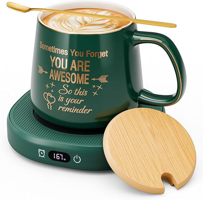 Coffee Mug Warmer & You are Awesome Mug Set, Electric Cup Warmer by LOUTYTUO