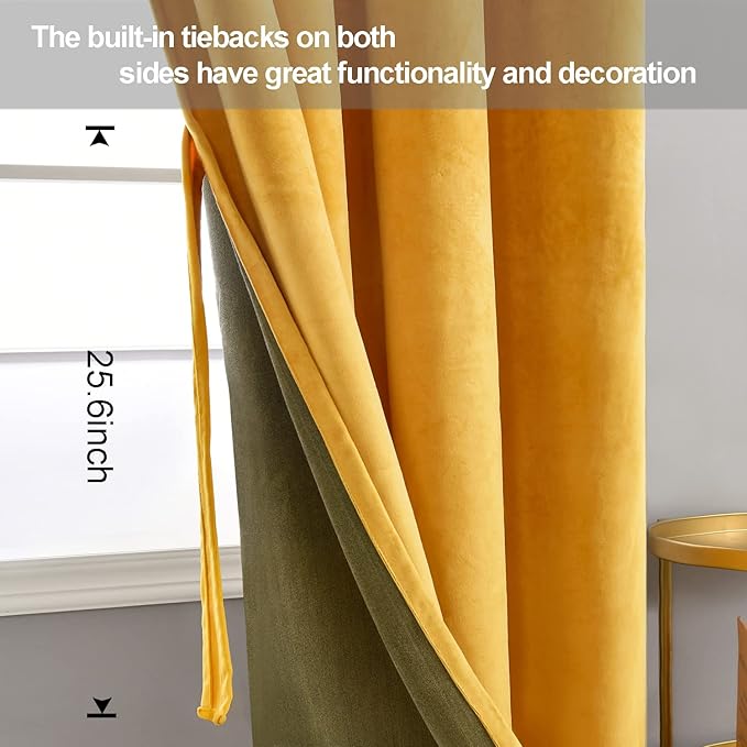 JIUZHEN Velvet Curtains 63 inches - Image 4
