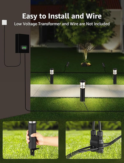 SUNVIE 8-Pack Low Voltage Pathway Lights 3W LED Landscape Pathway Lighting - Image 4