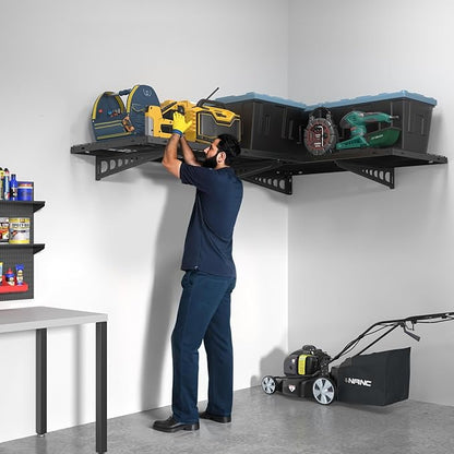 FLEXIMOUNTS 2 Pack 2x4ft Corner Wall Shelving Garage Storage Rack, 24x48 inch - Image 9