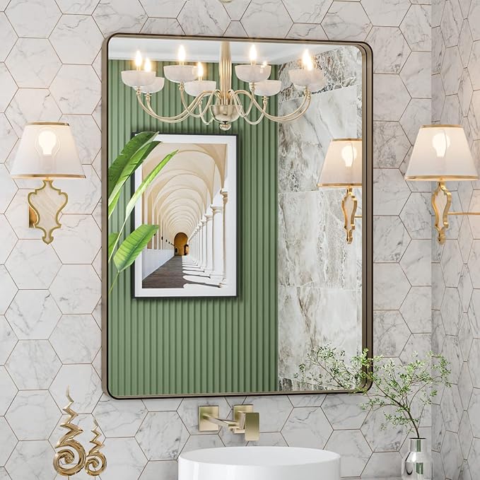 LOAAO 28”X36” Bronze Bathroom Mirrors by LOAAO